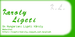karoly ligeti business card